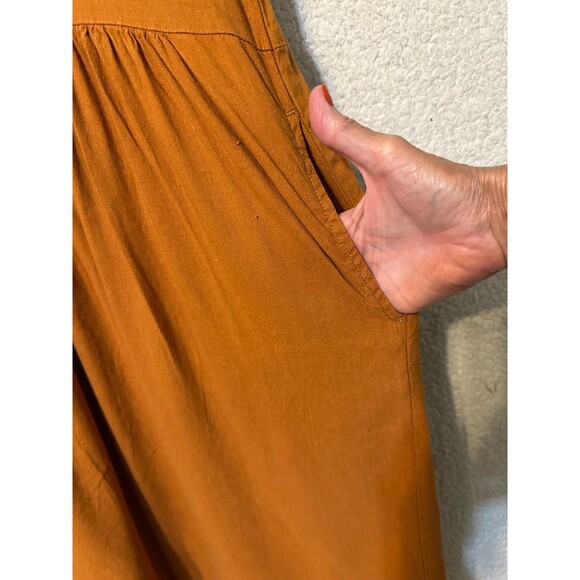 Lou & Grey Womens‎ Size Small Linen Blend Dress Oversized Pockets Rust Orange - Picture 4 of 10